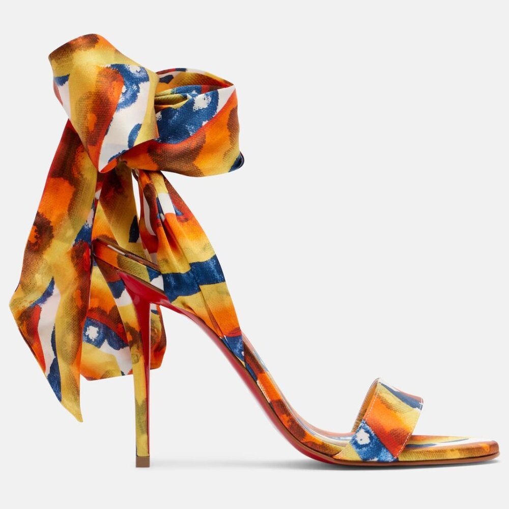 Christian Louboutin MISS Z SANDAL DU DESERT 100 Tie Bow Heels Pumps Shoes
